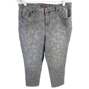 Gray Floral Pants - Gloria Vanderbilt - 12
